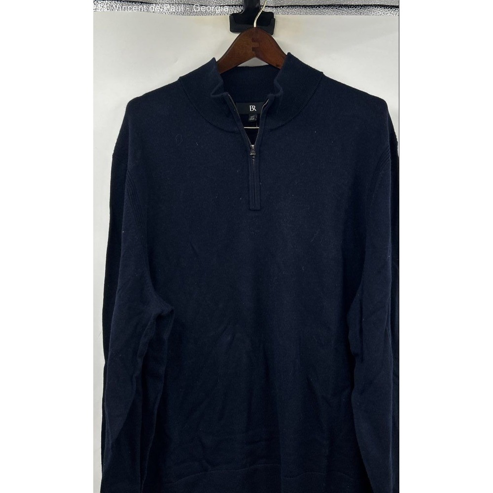 BR Merino Wool 1/4 Zip Pullover Sweater Men's XXl Tall Blue NWT - Picture 3 of 9